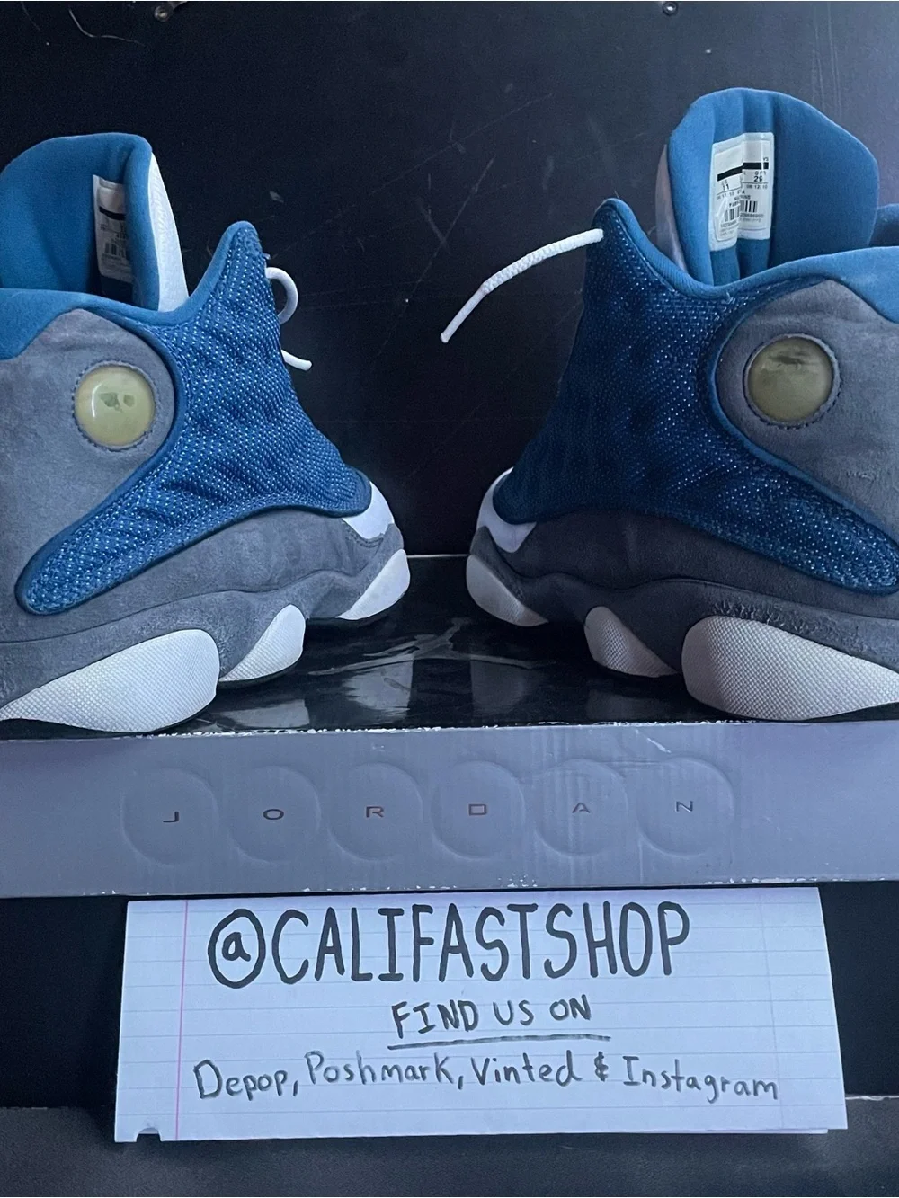 Jordan Men's Blue Flint 13a Retro High-Top Sneakers - With OG Box